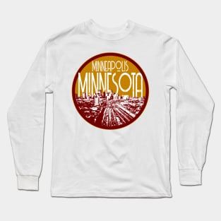 Minneapolis Skyline Decal Long Sleeve T-Shirt